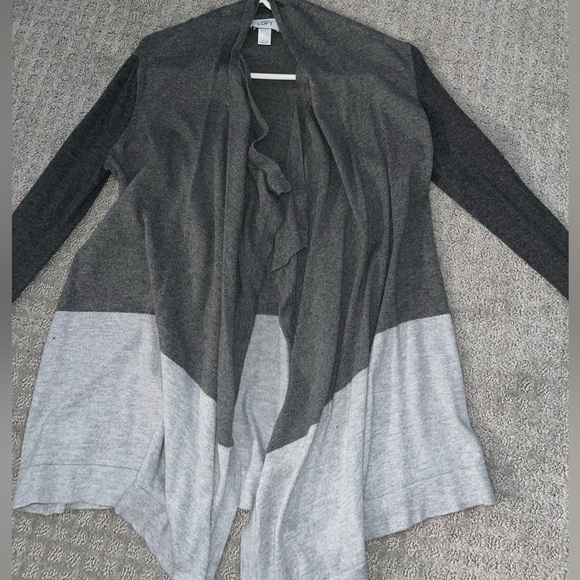 LOFT Long Open Front Cardigan - Picture 1 of 3